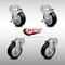 Service Caster 4 Inch SS Black Polyurethane Wheel Swivel Bolt Hole Caster Set with 2 Brake SCC SCC-SSBH20S414-PPUB-BLK-TLB-2-S-2 - alternate 3